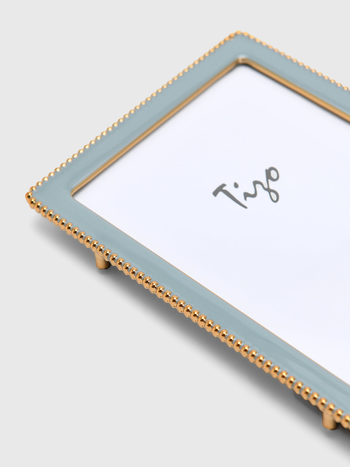 TIZO Goldplate Beaded Enamel 4x6 Photo Frame - Saint Bernard