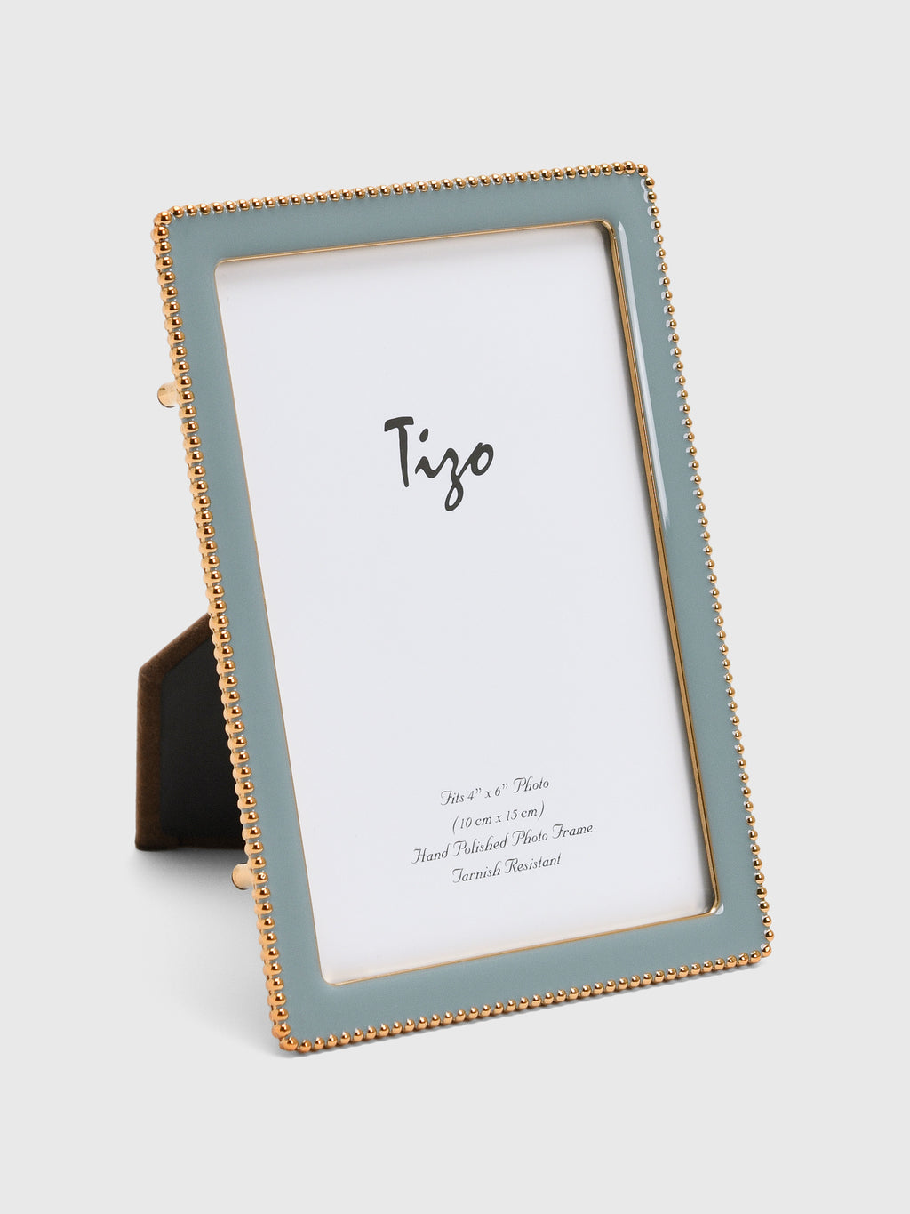 TIZO Goldplate Beaded Enamel 4x6 Photo Frame - Saint Bernard
