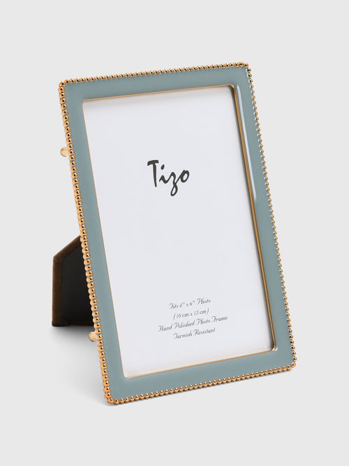 TIZO Goldplate Beaded Enamel 4x6 Photo Frame