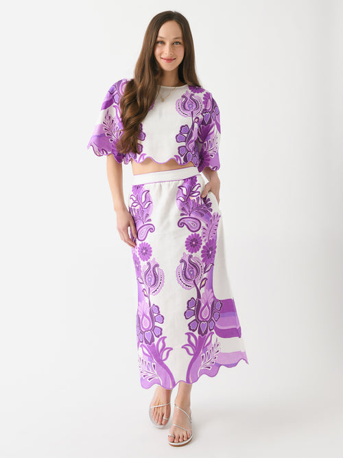 Farm Rio Women's Color Festival Crop Blouse
