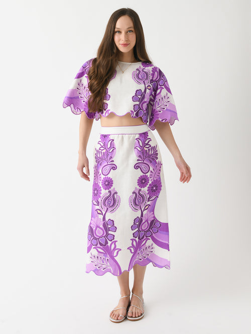 Farm Rio Women's Color Festival Midi Skirt