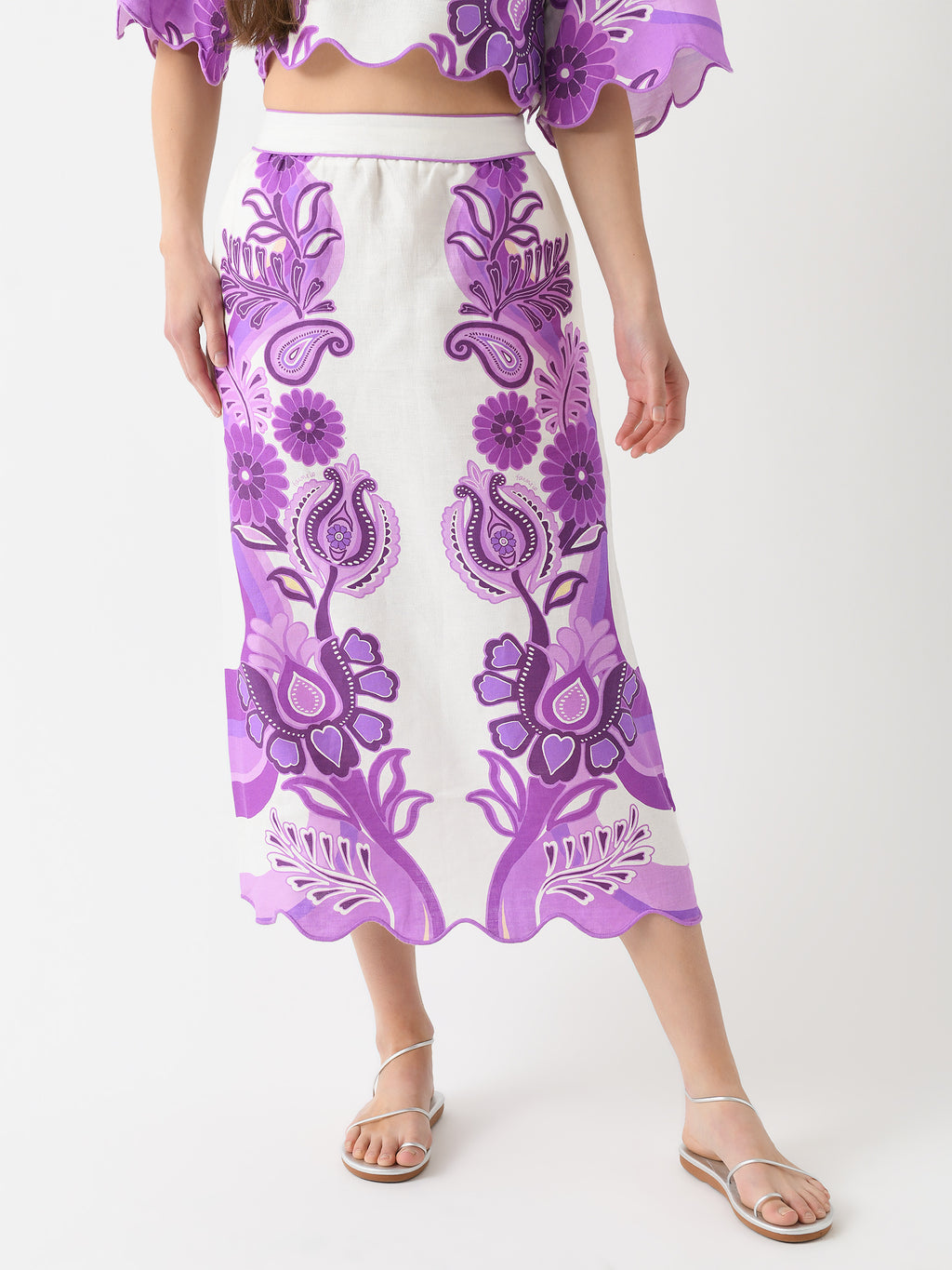 Farm Rio Women's Color Festival Midi Skirt - Saint Bernard
