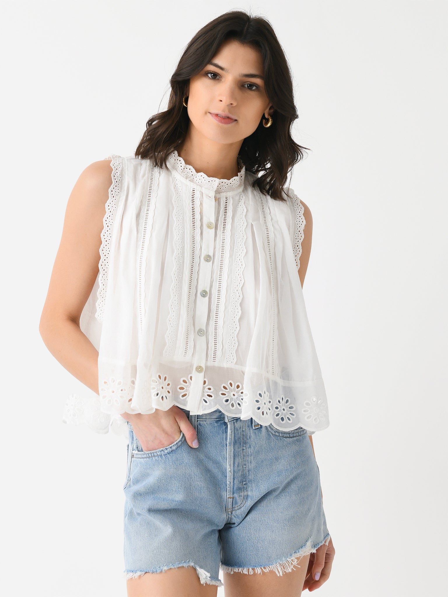 Farm Rio Women's Sleeveless Blouse - Saint Bernard