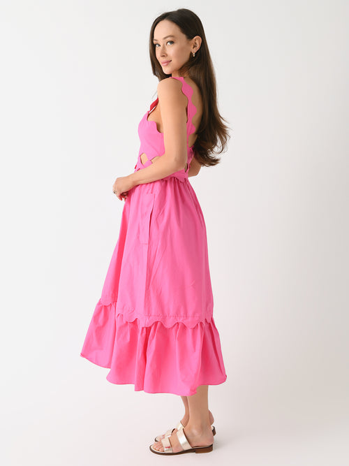 Farm Rio Women's Cut-Out Organic Cotton Midi Dress