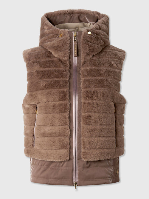 Bogner Women's Manda Faux Fur Down Vest - Saint Bernard