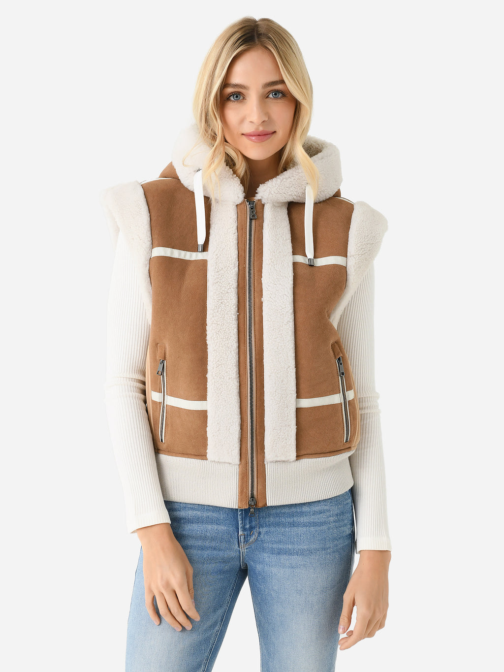 Bogner Women's Feli Lambskin Vest - Saint Bernard