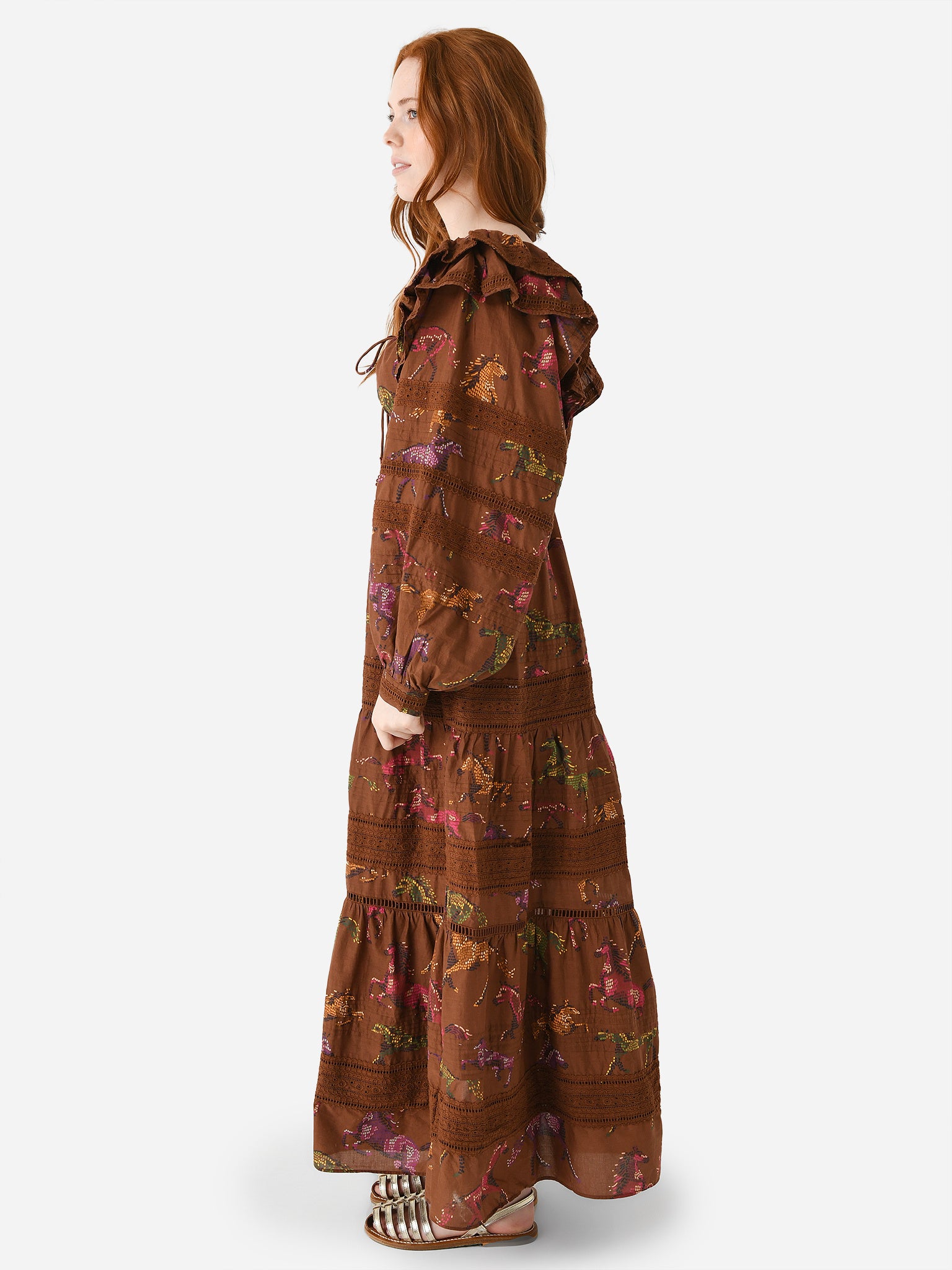 Farm Rio Women's Dotted Horses Maxi Dress Farm Rio Women's Dotted Horses Maxi Dress