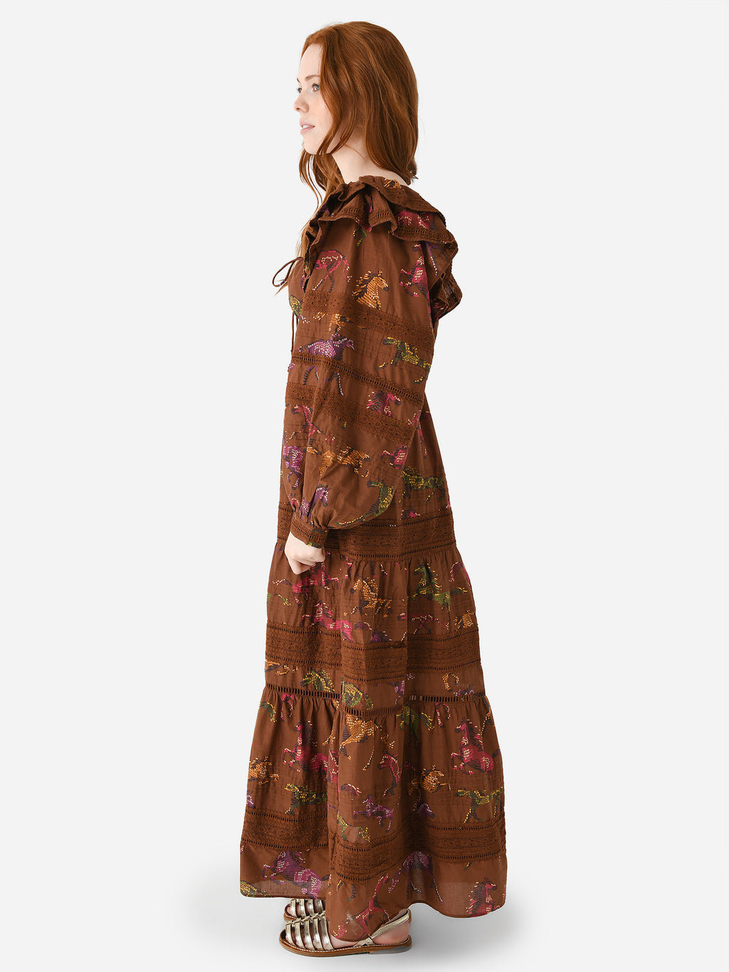 farm rio brown maxi dress Farm Rio Women's Dotted Horses Maxi Dress – Saint Bernard