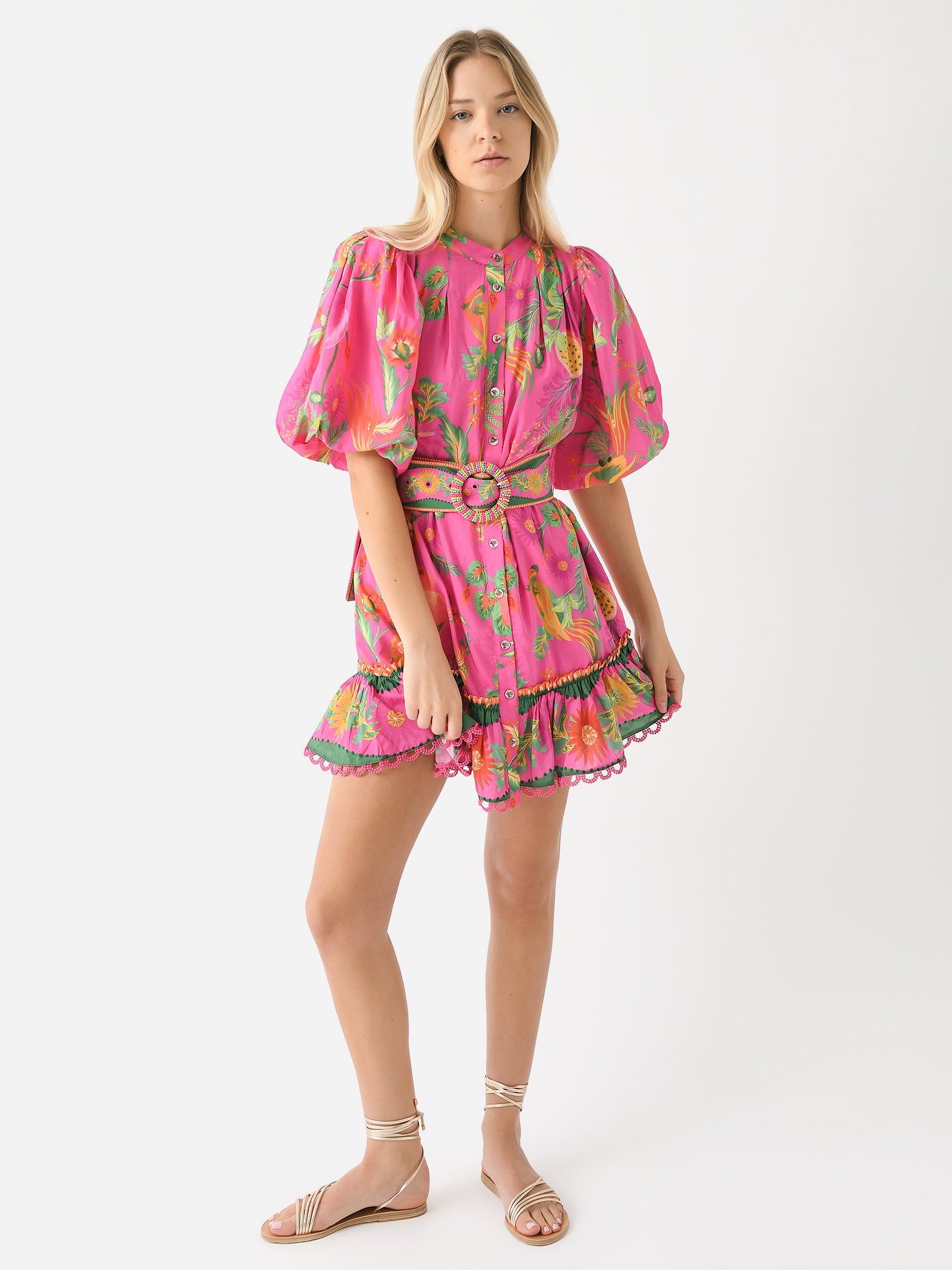 delicate fruit garden pink midi dress Farm Rio Women's Delicate Fruit Garden Mini Dress
