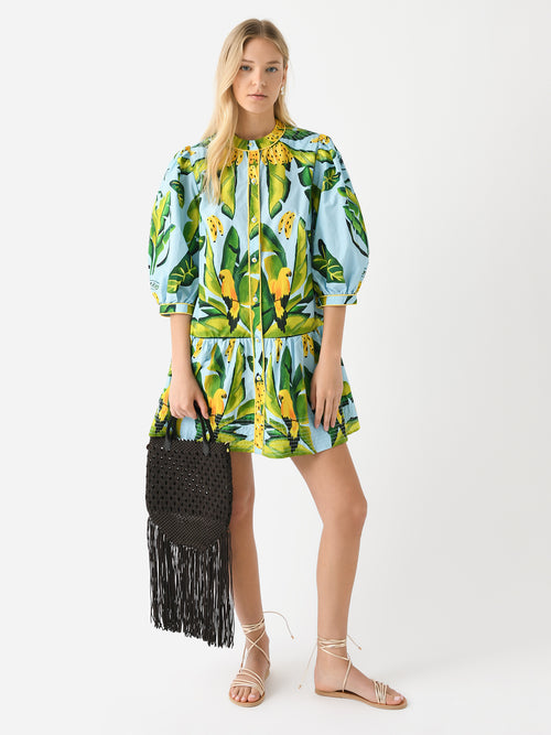 Farm Rio Women's Summer Foliage Scarf Mini Dress