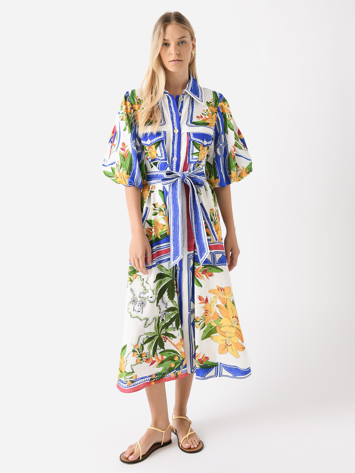 Farm Rio Women's Tropical Destination Midi Dress - Saint Bernard