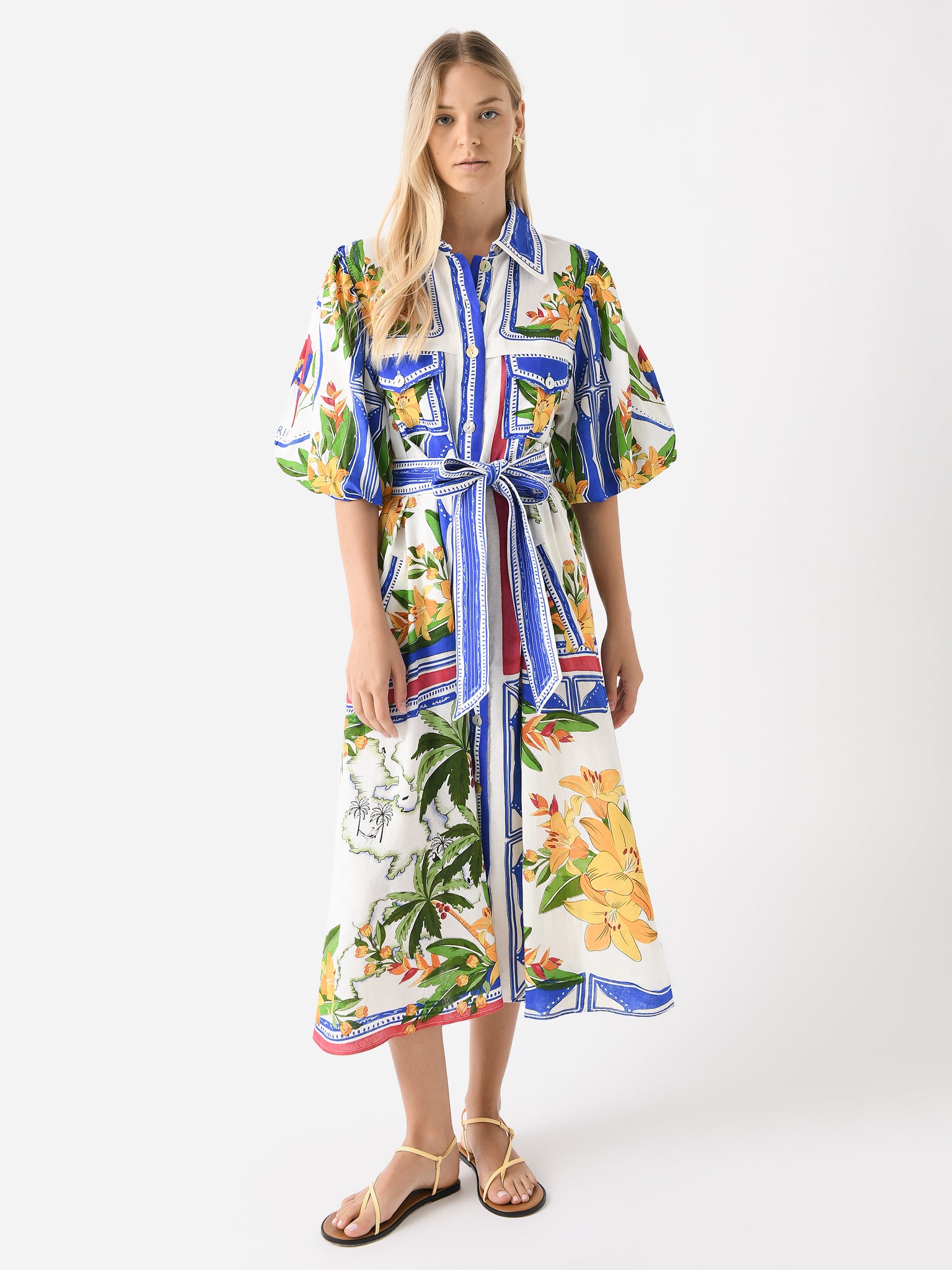 Farm Rio Women's Tropical Destination Midi Dress - Saint Bernard