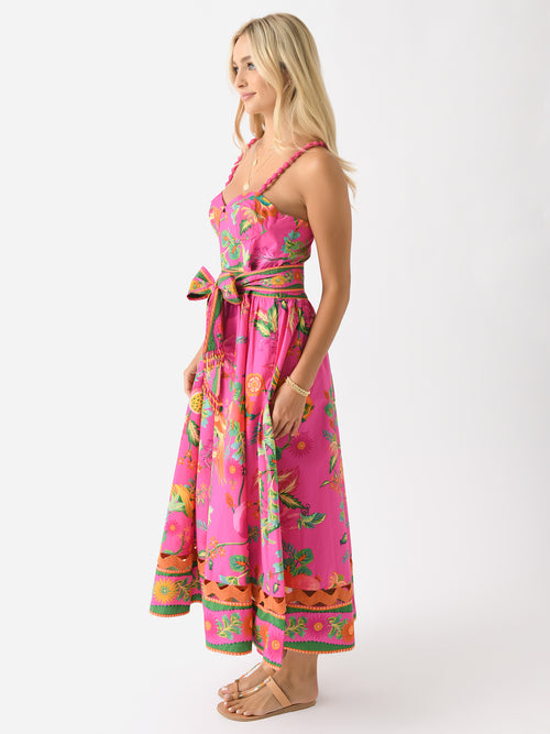Farm Rio Women's Delicate Fruit Garden Midi Dress