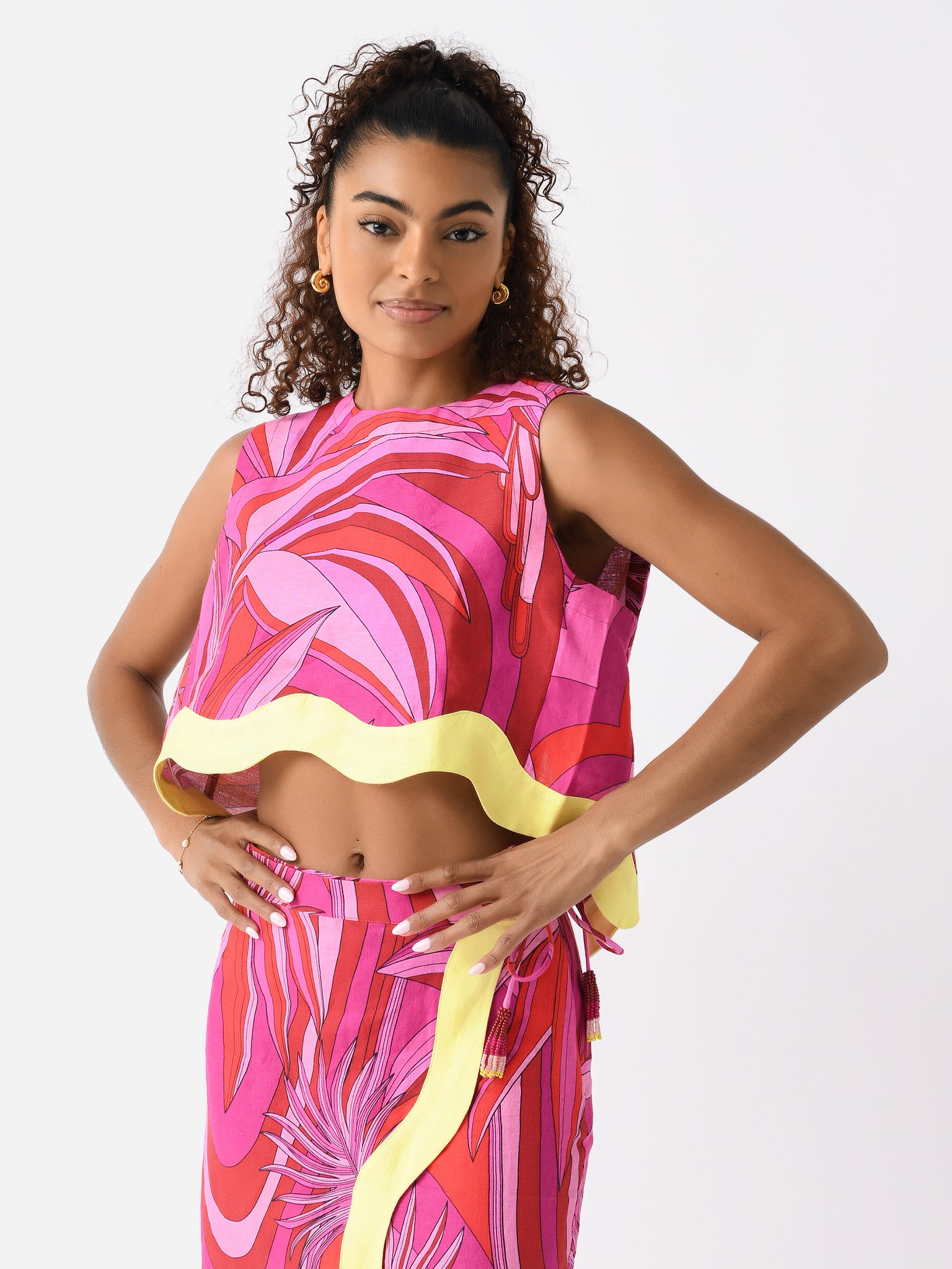 Farm Rio Women's Endless Summer Crop Top - Saint Bernard