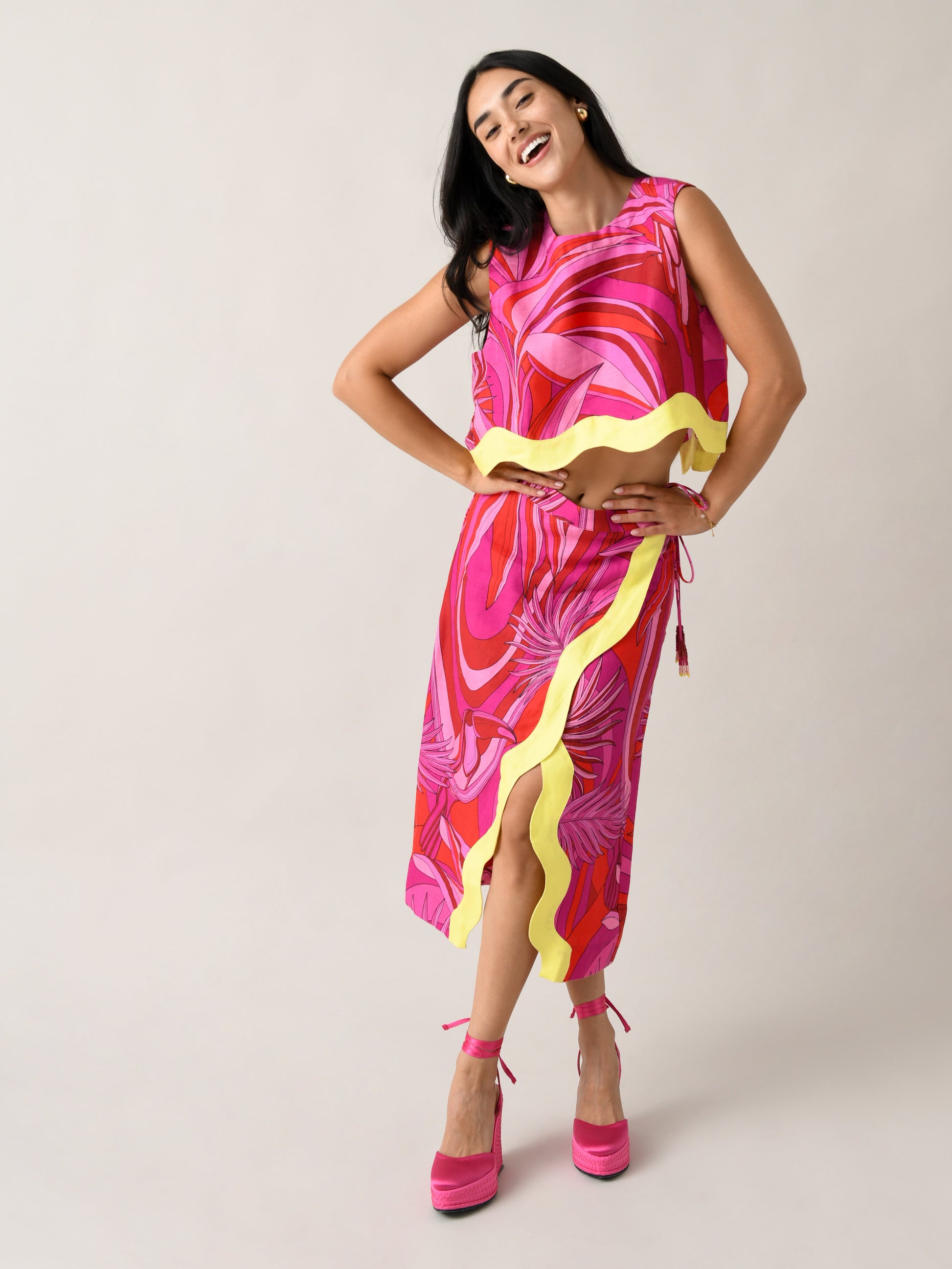 Farm Rio Women's Endless Summer Wrap Skirt - Saint Bernard