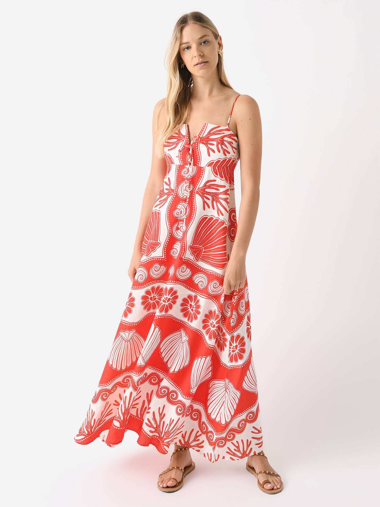 Farm Rio Women's Ainika Shell Maxi Dress - Saint Bernard