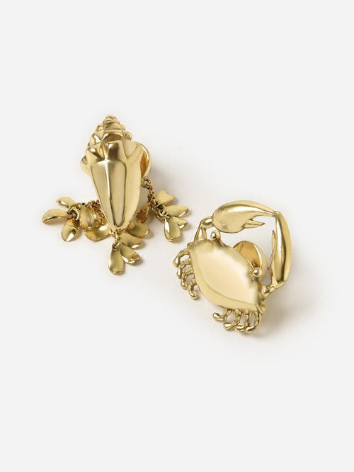 Alemais Banana House Crab Shell Earrings