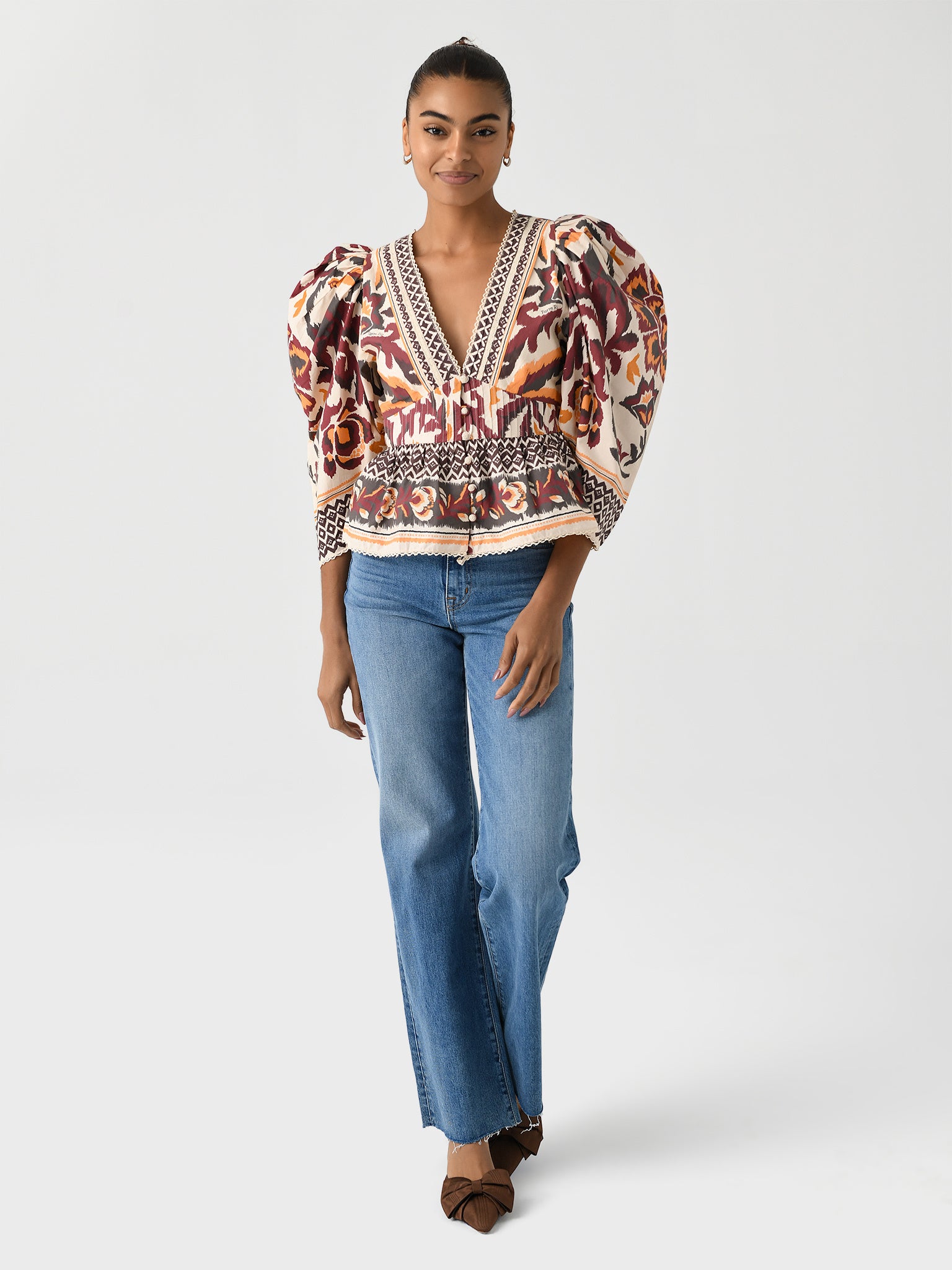 Farm Rio Women's Toucans Scarf Puff Sleeve Blouse – Saint Bernard