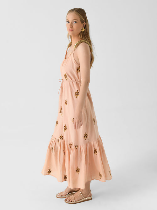 Farm Rio Women's Anchor Tapestry Fish Strap Maxi Dress