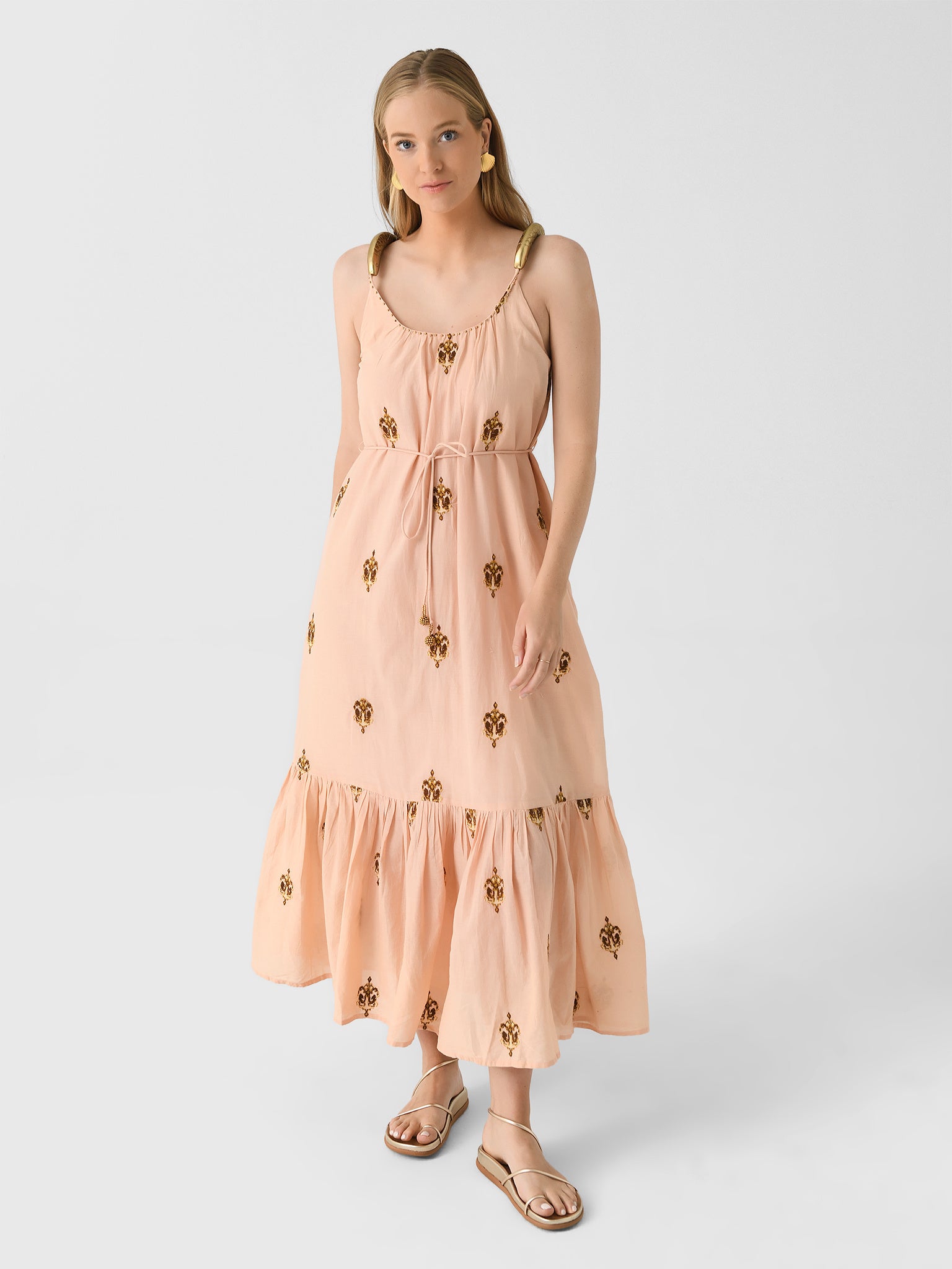 Farm Rio Women's Anchor Tapestry Fish Strap Maxi Dress - Saint Bernard