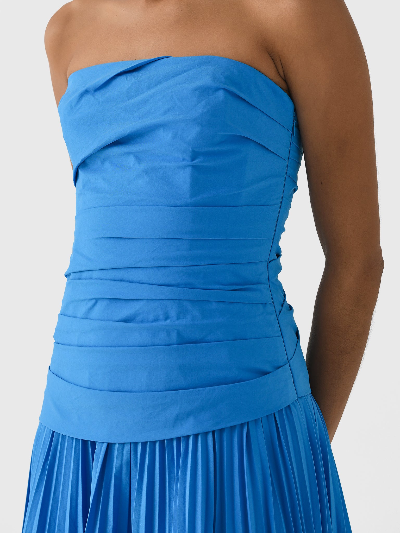 arie strapless cotton midi dress Simkhai Women's Arie Strapless Cotton Midi Dress, Oasis Blue, Polyester/Cotton | Size: 8