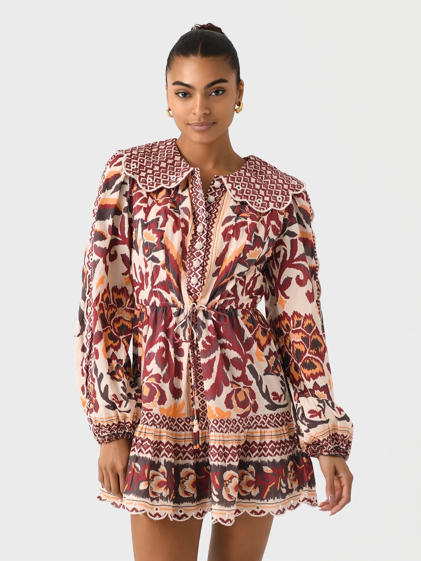 Farm Rio Women's Toucans Scarf Mini Dress - Saint Bernard