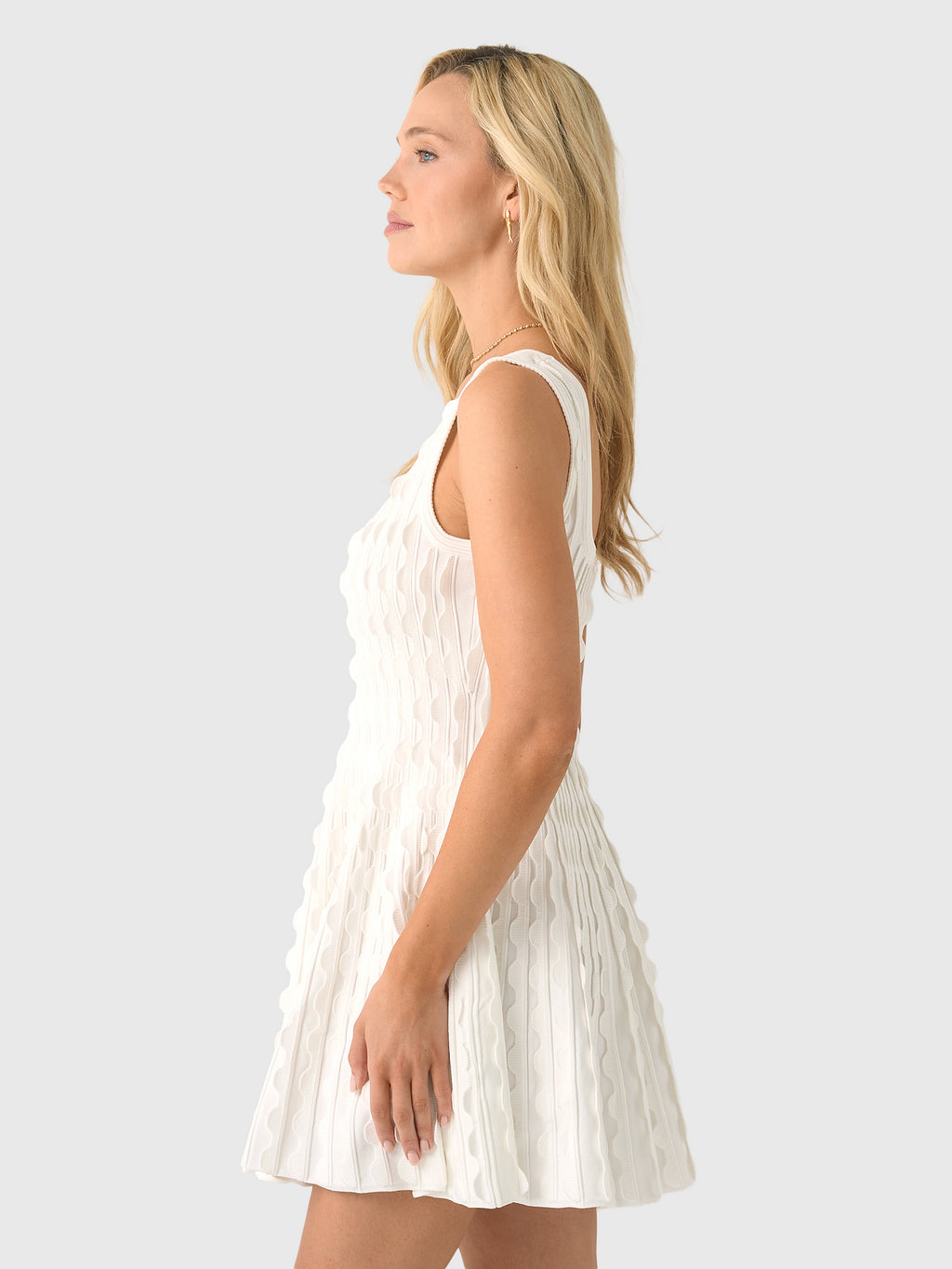 Simkhai Women's Vanna Scalloped Knit Mini Dress - Saint Bernard