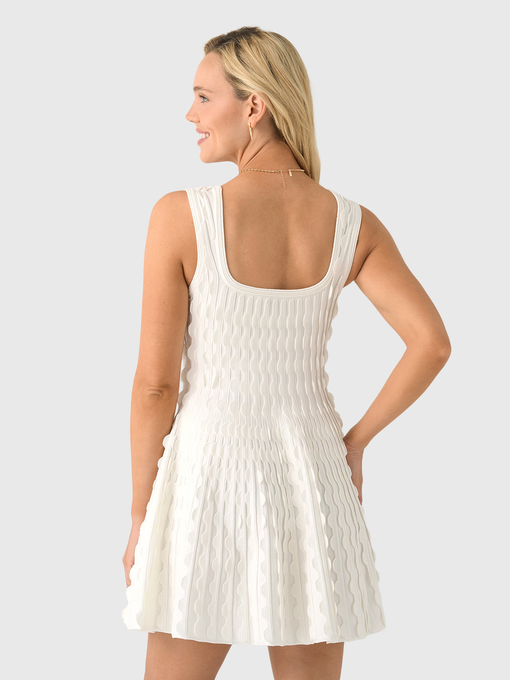 Simkhai Women's Vanna Scalloped Knit Mini Dress - Saint Bernard