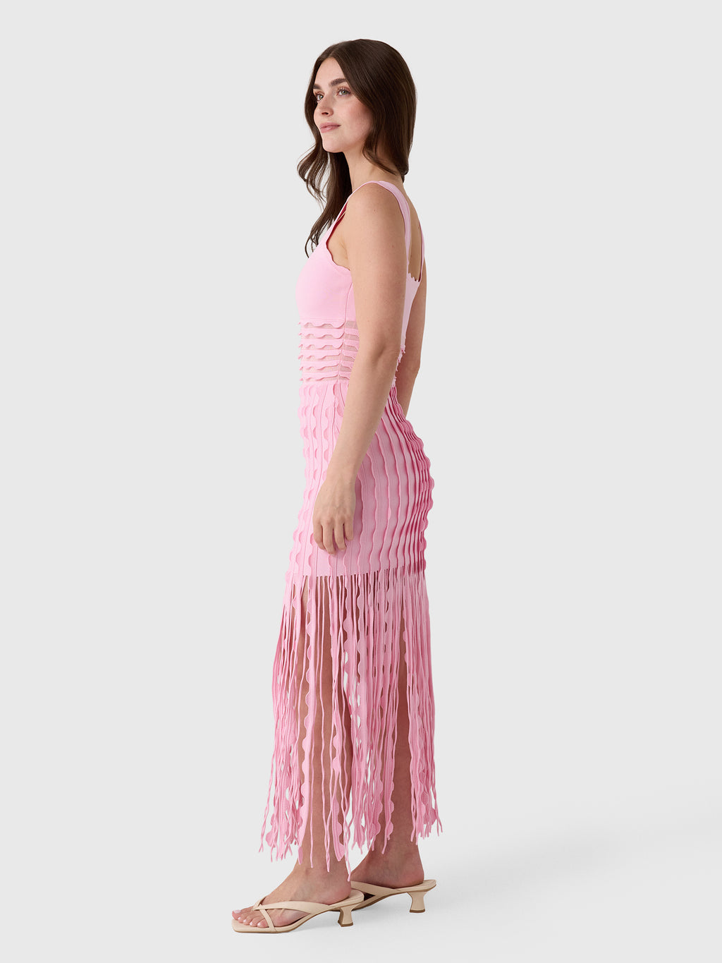 Simkhai Women's Brionne Scalloped Knit Midi Dress - Saint Bernard