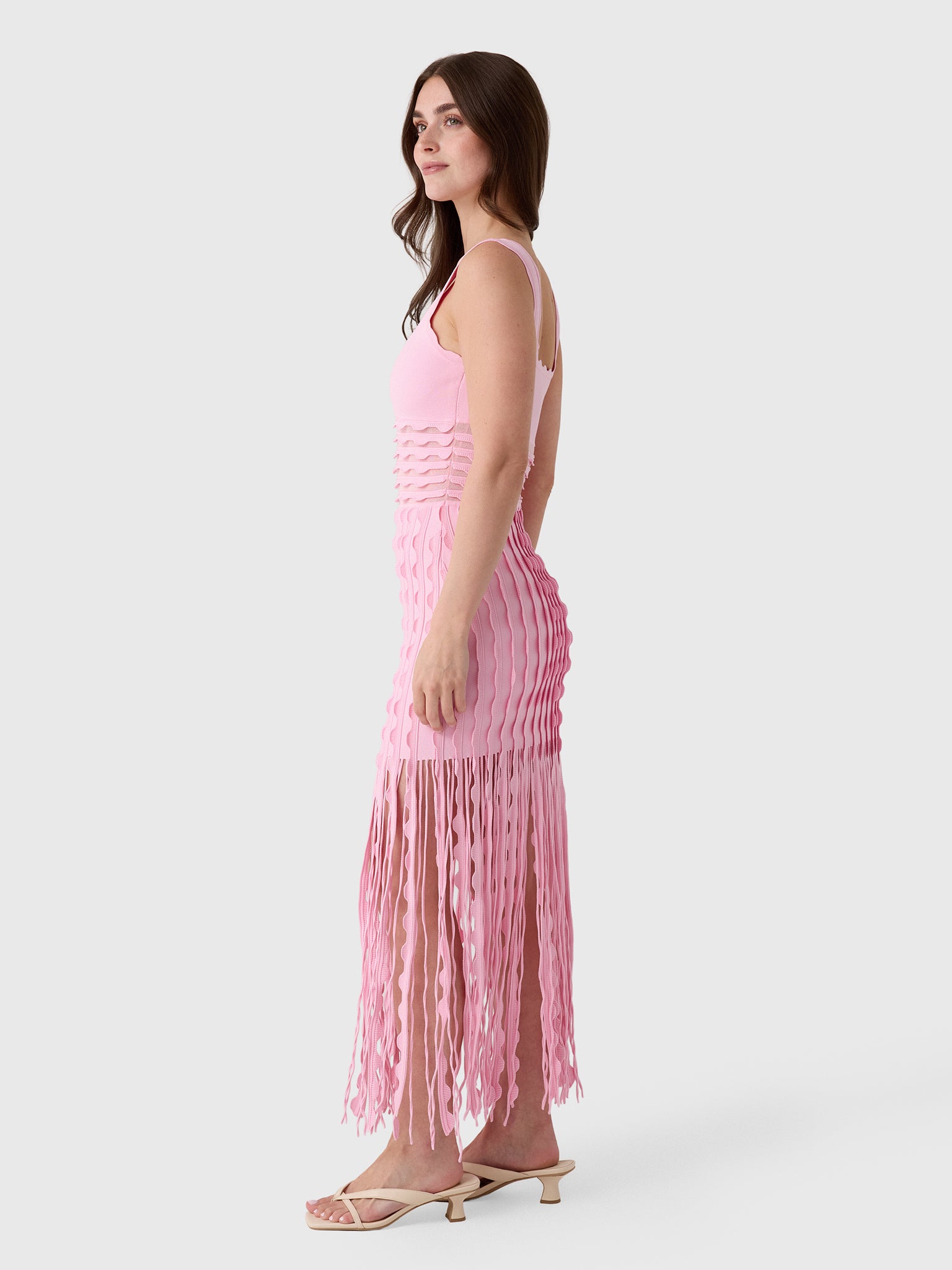 Simkhai Women's Brionne Scalloped Knit Midi Dress - Saint Bernard