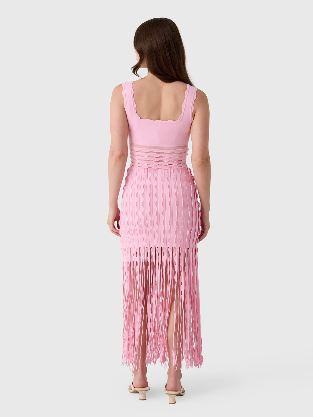 Simkhai Women's Brionne Scalloped Knit Midi Dress - Saint Bernard