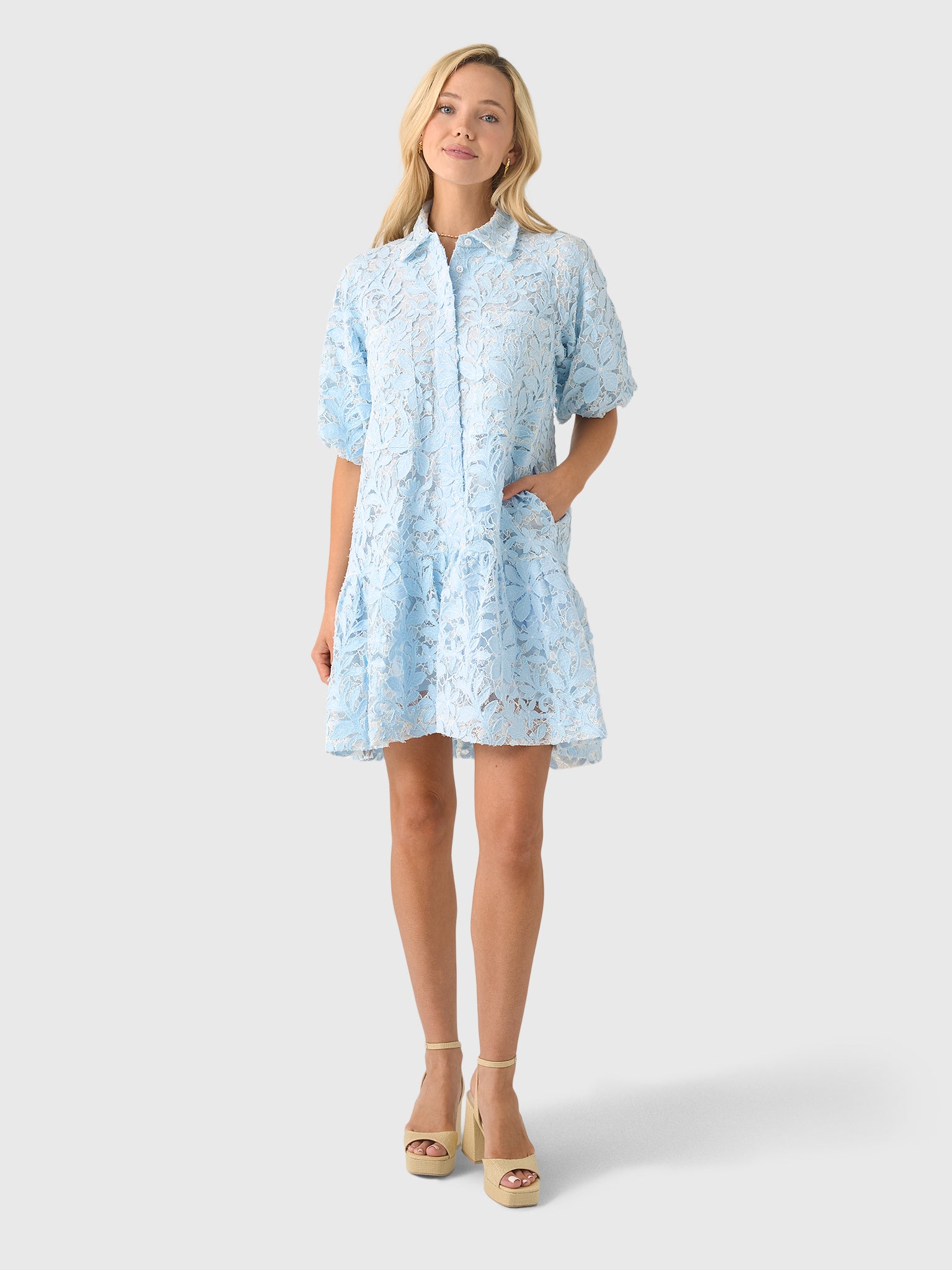 Simkhai Women's Crissy Cotton Lace Mini Dress - Saint Bernard