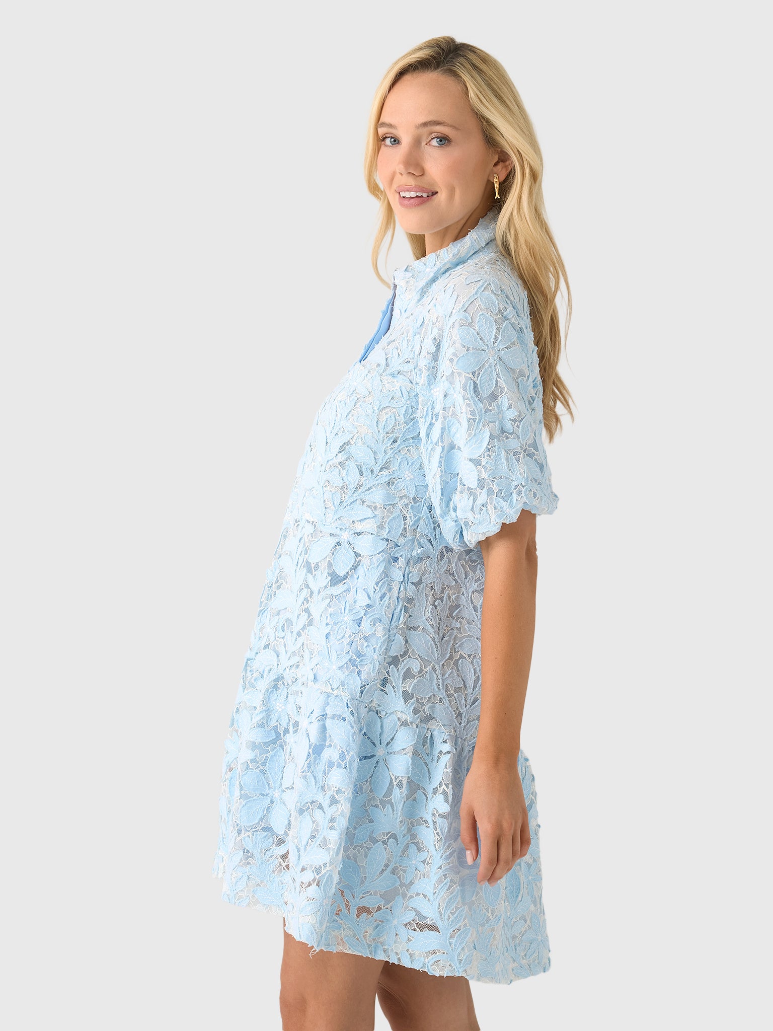 Simkhai Women's Crissy Cotton Lace Mini Dress - Saint Bernard