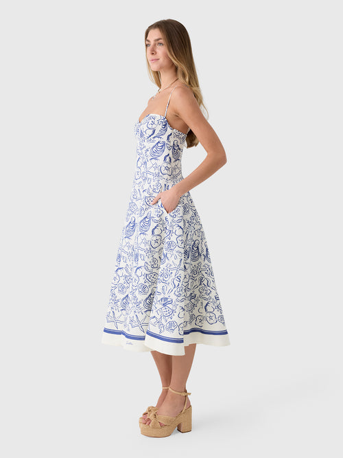 Simkhai Women's Analise Linen Bustier Midi Dress