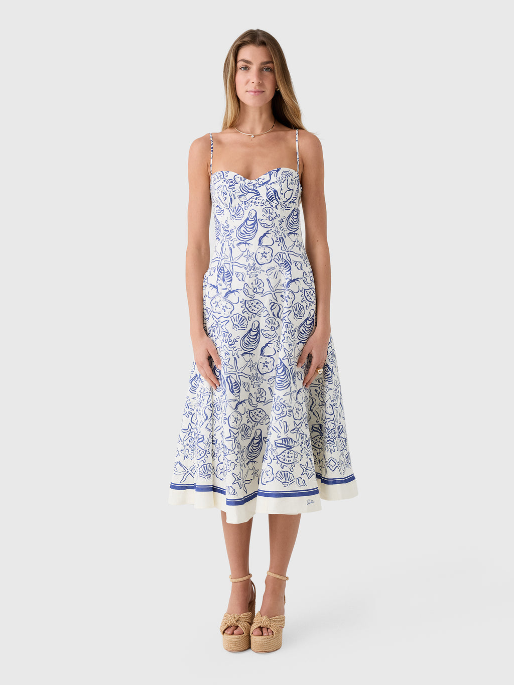 Simkhai Women's Analise Linen Bustier Midi Dress - Saint Bernard