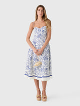 Simkhai Women's Analise Linen Bustier Midi Dress - Saint Bernard