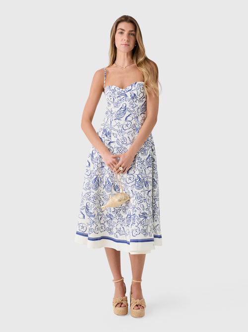Simkhai Women's Analise Linen Bustier Midi Dress