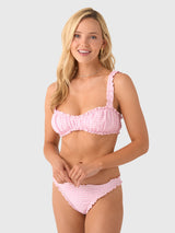 Simkhai Women's Evander Ruched Bikini Top - Saint Bernard