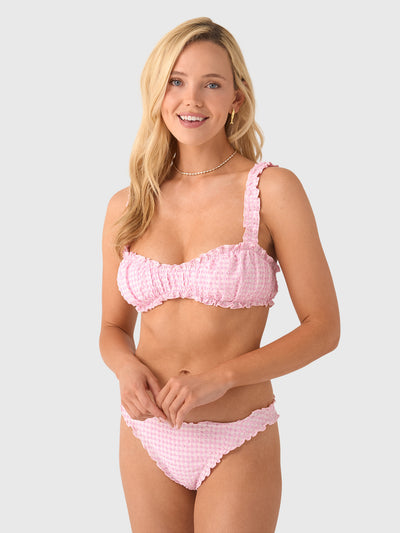 Simkhai Women's Evander Ruched Bikini Top - Saint Bernard