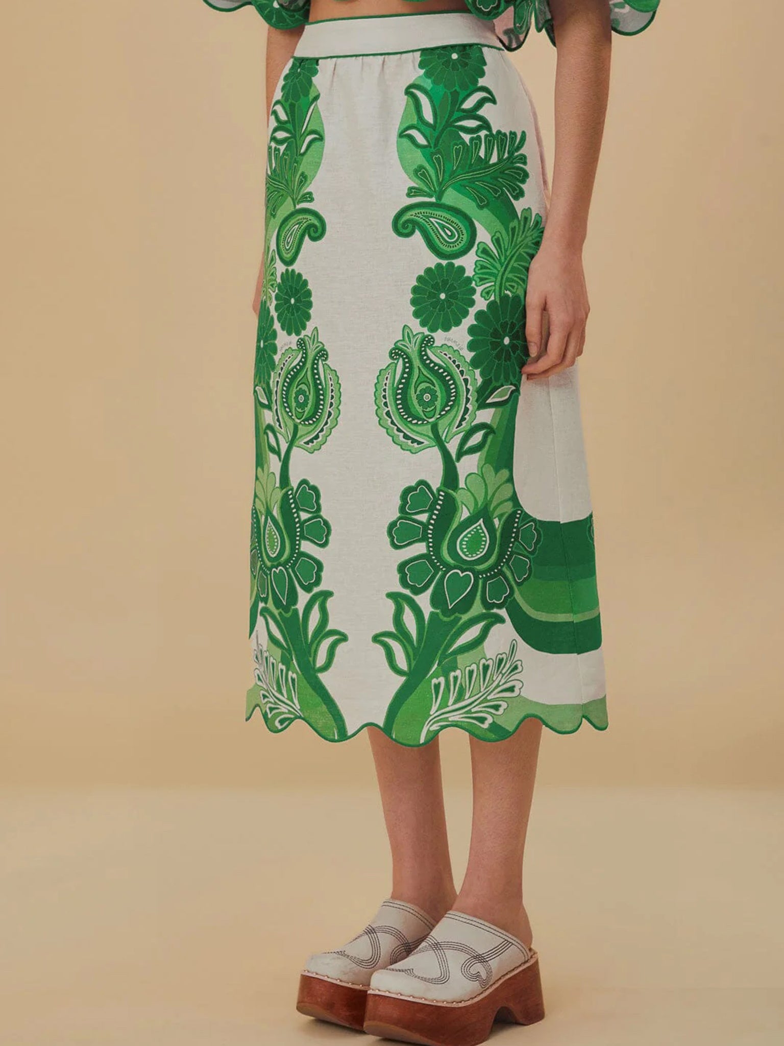 Farm Rio Women's Color Festival Midi Skirt - Saint Bernard