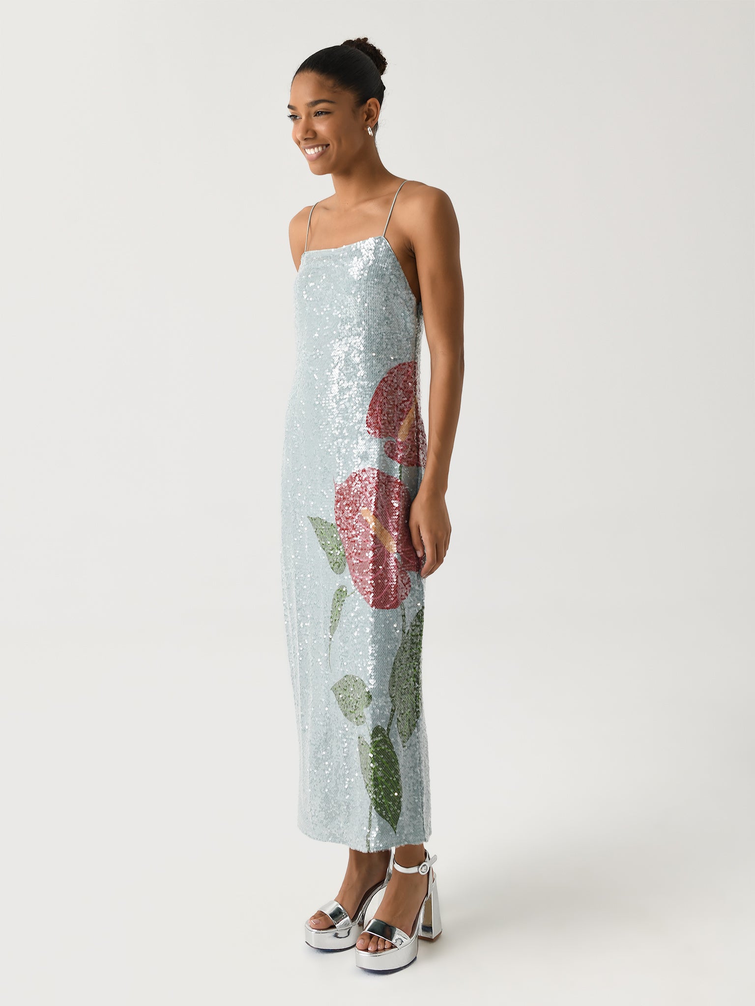 Farm Rio Women's Anthurium Flowers Slip Maxi Dress | $360.00
