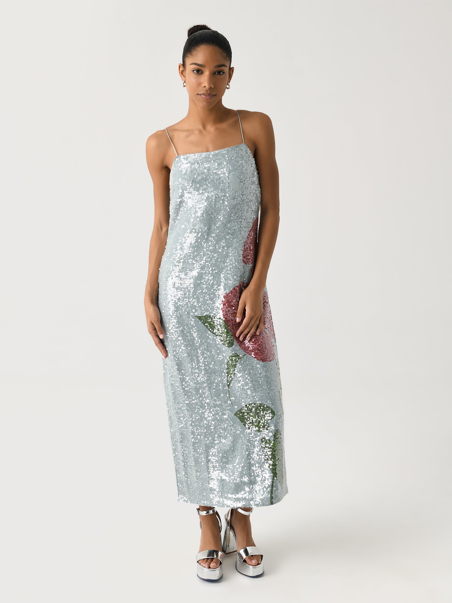 Farm Rio Women's Anthurium Flowers Slip Maxi Dress