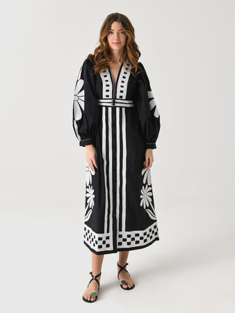 farm rio black maxi dress Farm Rio Women's Nature Black Maxi Dress – Saint Bernard