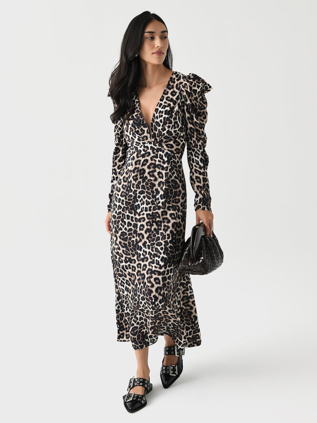 Farm Rio Women's Natural Skin Midi Dress - Saint Bernard