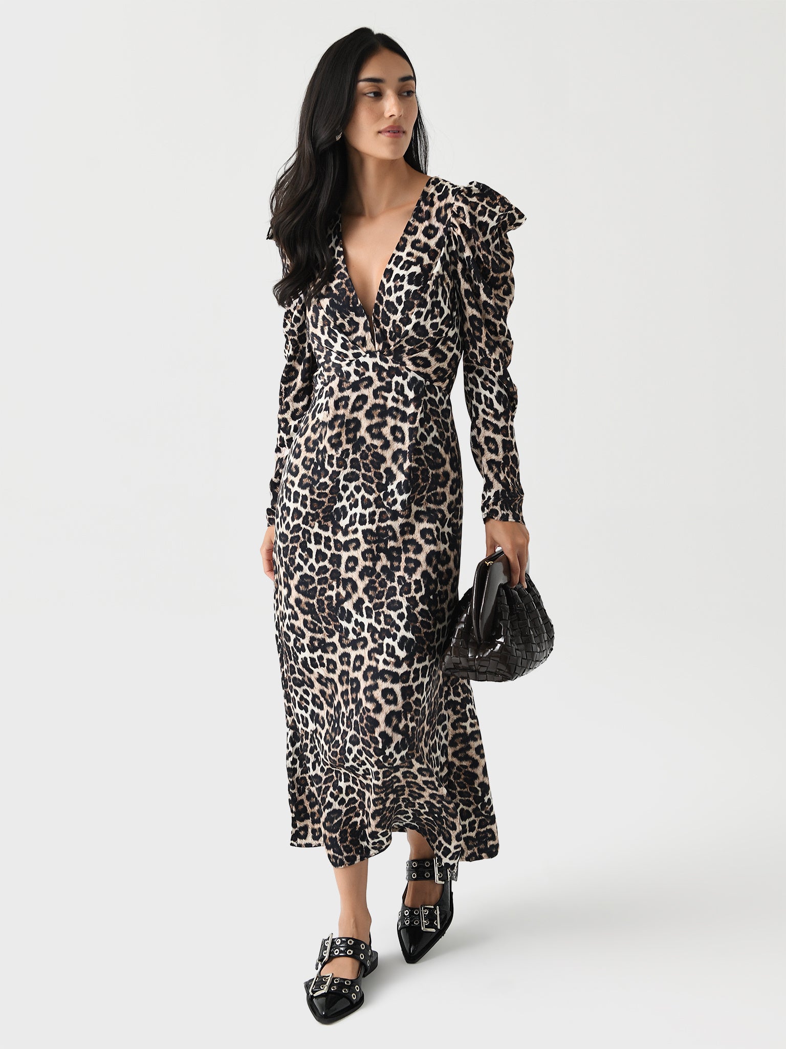 Farm Rio Women's Natural Skin Midi Dress - Saint Bernard