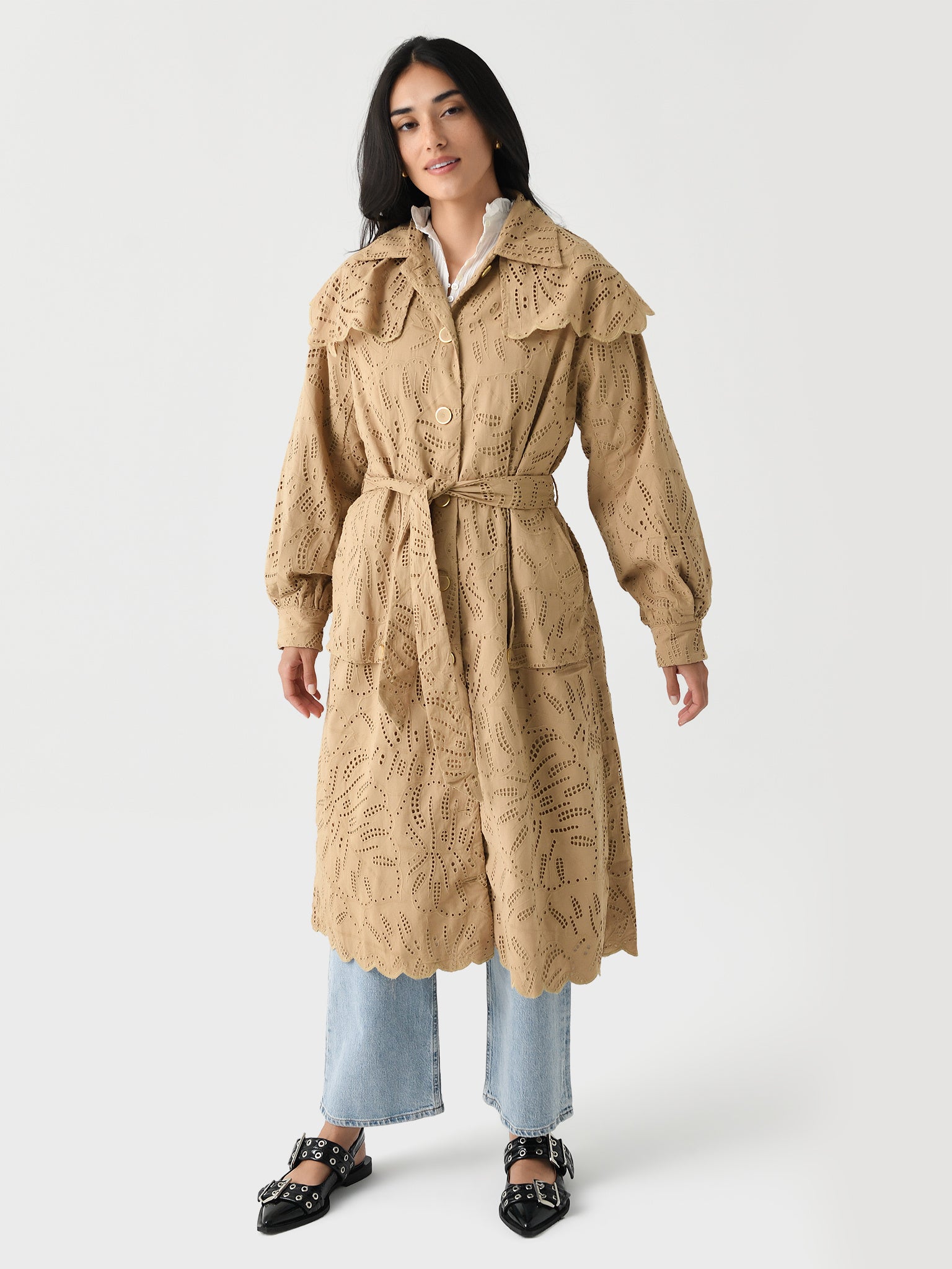 Farm Rio Women's Laise Trench Coat | $420.00 | Saint Bernard