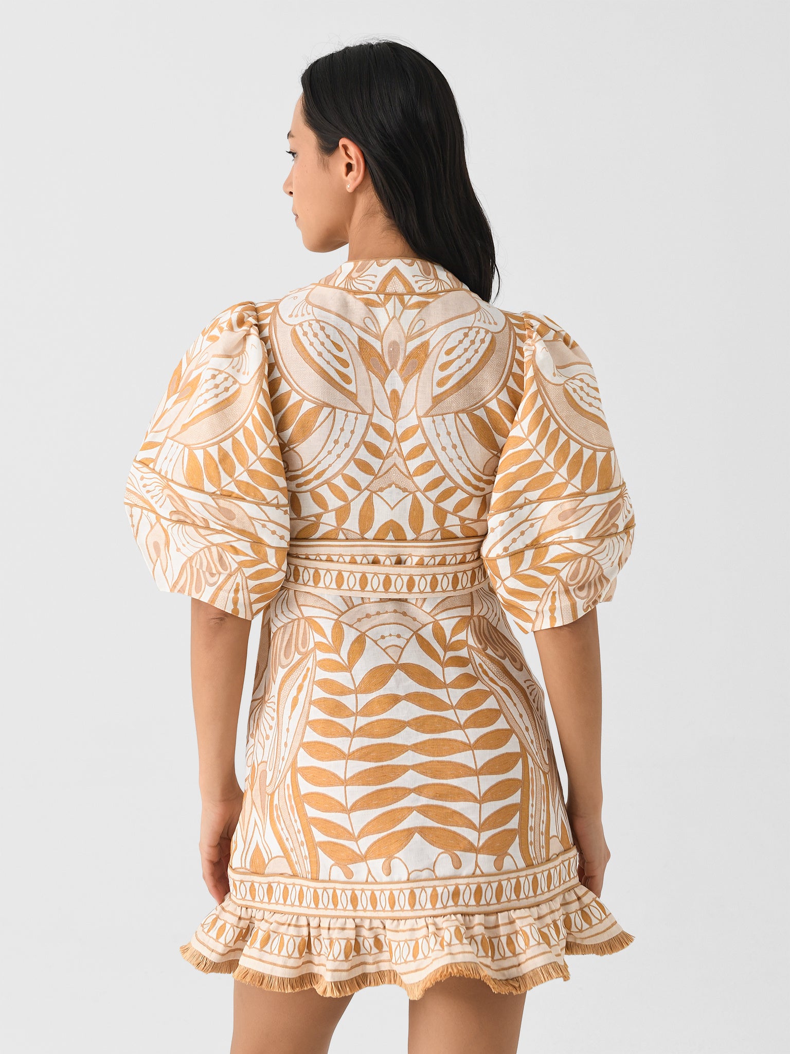 farm rio lace nature mini dress Farm Rio Linen Blend Lace Nature Mini Dress In Blue - 39% Off