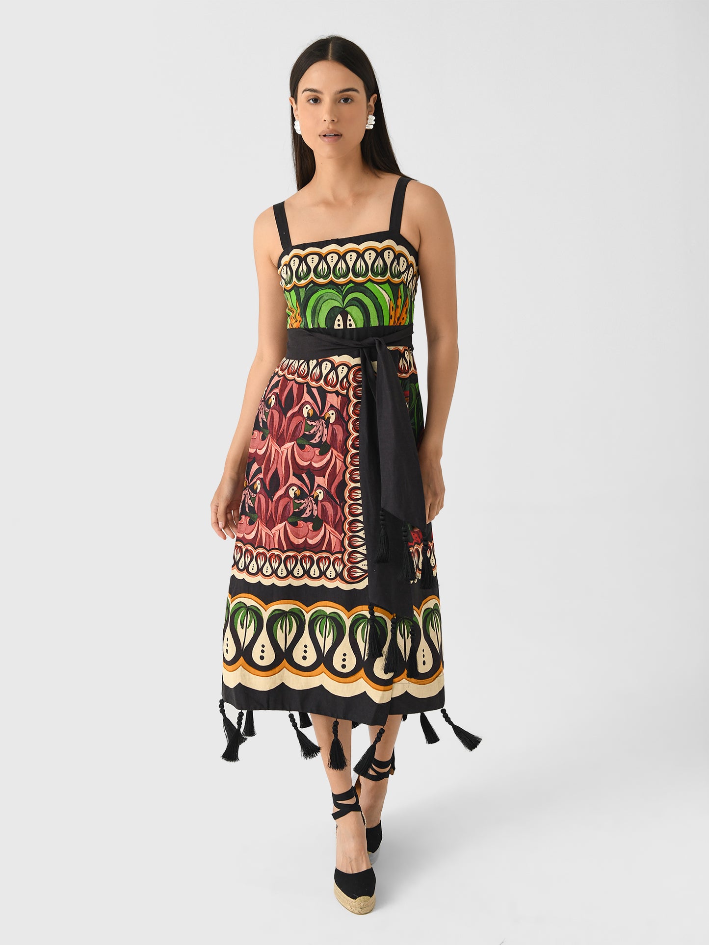 Farm Rio Women's Coconut Tree Flow Dress - Saint Bernard