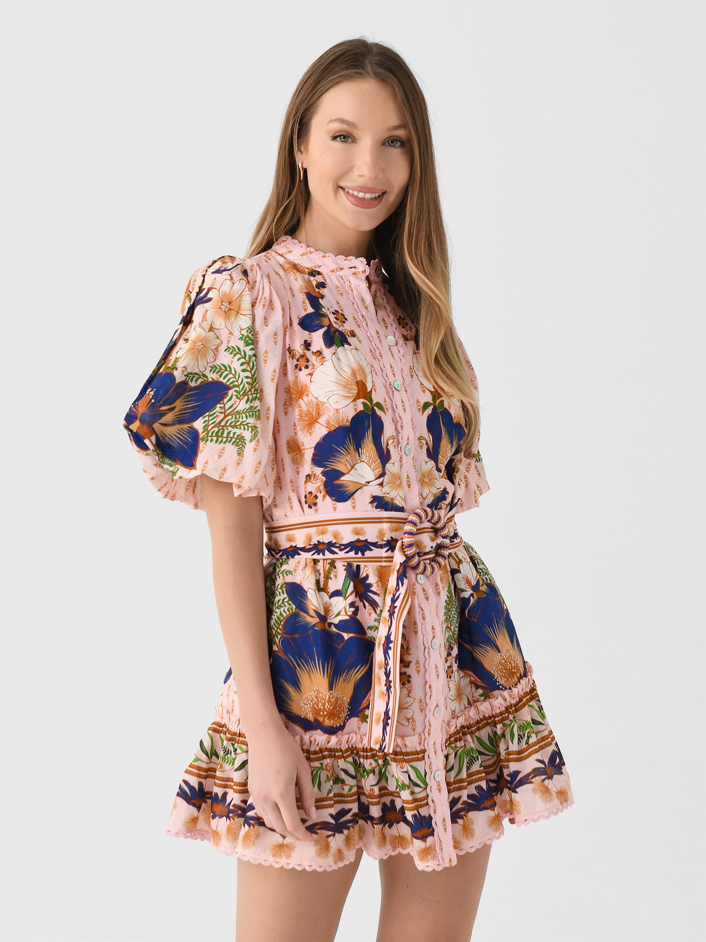 Farm Rio Women's The Dream Garden Mini Dress - Saint Bernard