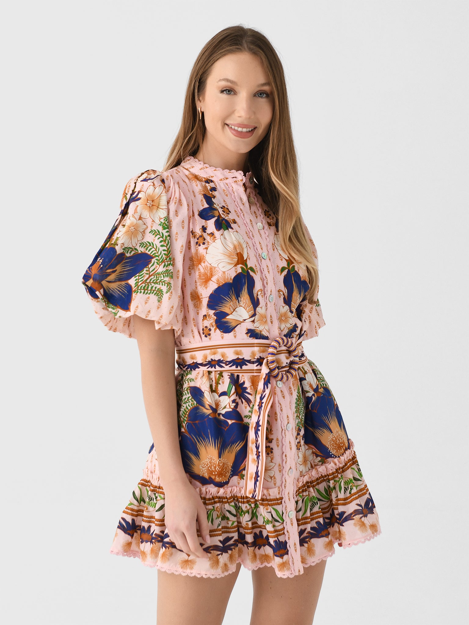 Farm Rio Women's The Dream Garden Mini Dress - Saint Bernard